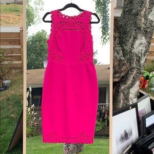 Ted Baker hot pink midi dress